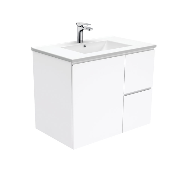 Dolce Fingerpull Gloss White 750 Wall-Hung Vanity