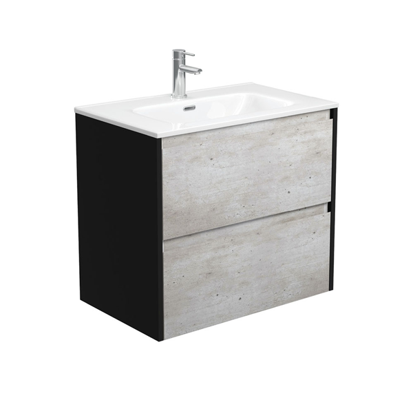 Joli Amato 750 Industrial Wall-Hung Vanity, Satin Black Panels