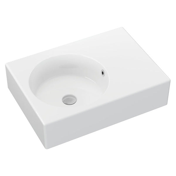 Reba Left Bowl Wall Basin, No Tap Hole